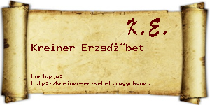 Kreiner Erzsébet névjegykártya